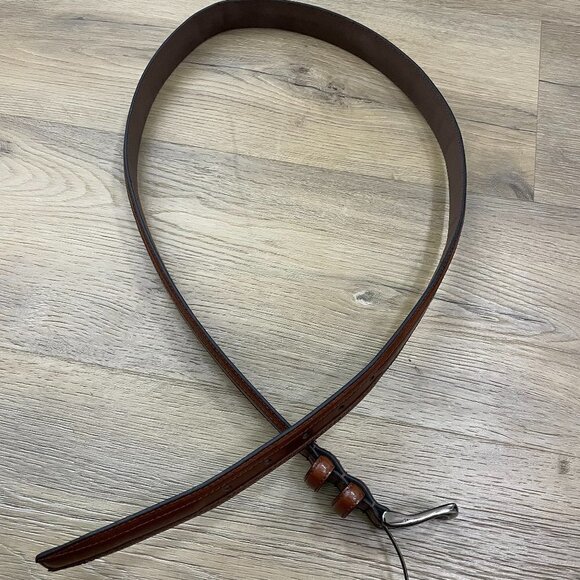Unbranded Other - Genuine Leather Men's Chocolate Brown Belt Double Stitched!